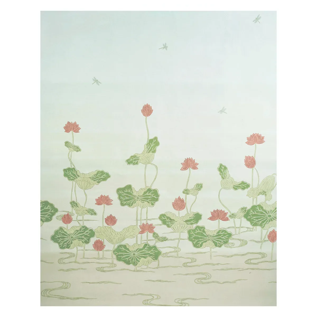 KIREINA LOTUS PANEL SET CORAL IVORY Schumacher Wallpaper wallpaper - SKU 5011690