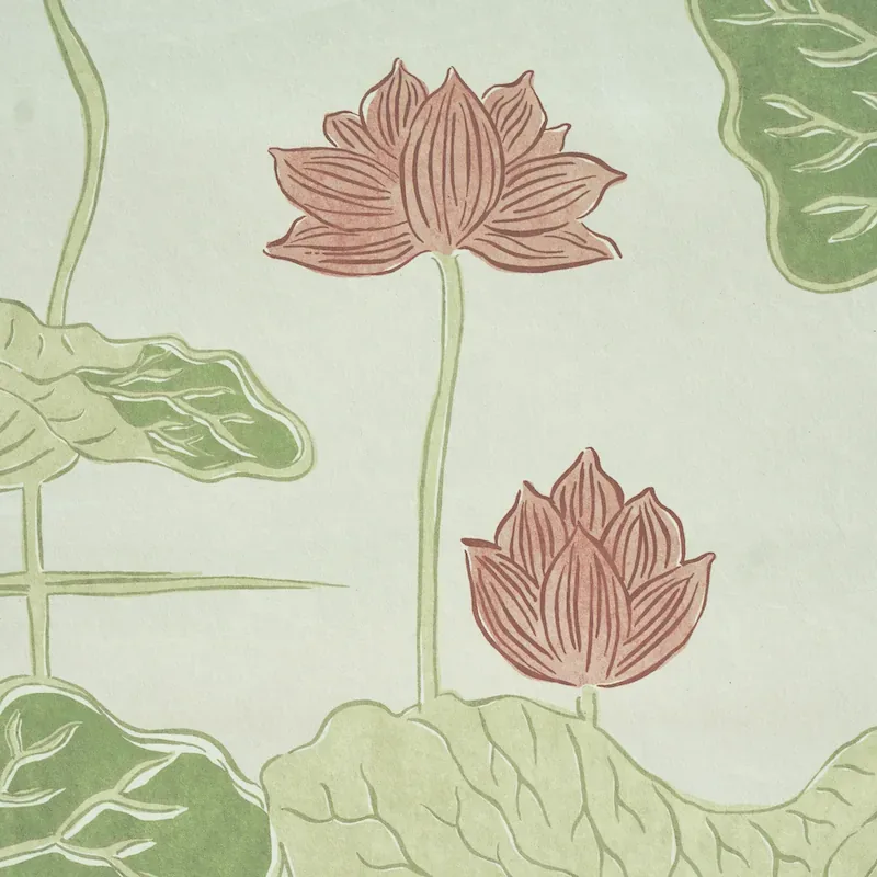 KIREINA LOTUS PANEL SET - CORAL IVORY Schumacher Wallpaper | KIREINA LOTUS PANEL SET CORAL IVORY Schumacher Wallpaper wallpaper - SKU 5011690