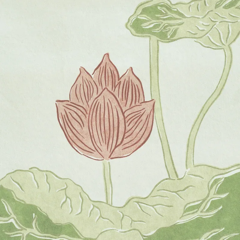 KIREINA LOTUS PANEL SET - CORAL IVORY Schumacher Wallpaper | KIREINA LOTUS PANEL SET CORAL IVORY Schumacher Wallpaper wallpaper - SKU 5011690