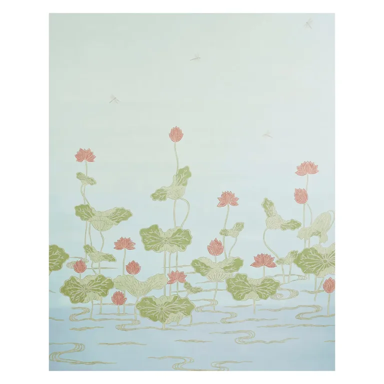 Schumacher KIREINA LOTUS PANEL SET wallpaper, color MINERAL, SKU 5011692