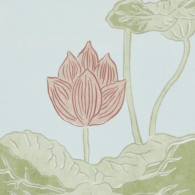 KIREINA LOTUS PANEL SET - MINERAL Schumacher Wallpaper | Wal KIREINA LOTUS PANEL SET MINERAL Schumacher Wallpaper wallpaper - SKU 5011692