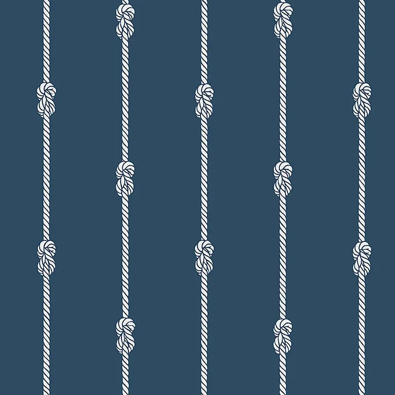 Schumacher KNOT STRIPE wallpaper, color NAVY, SKU 8858