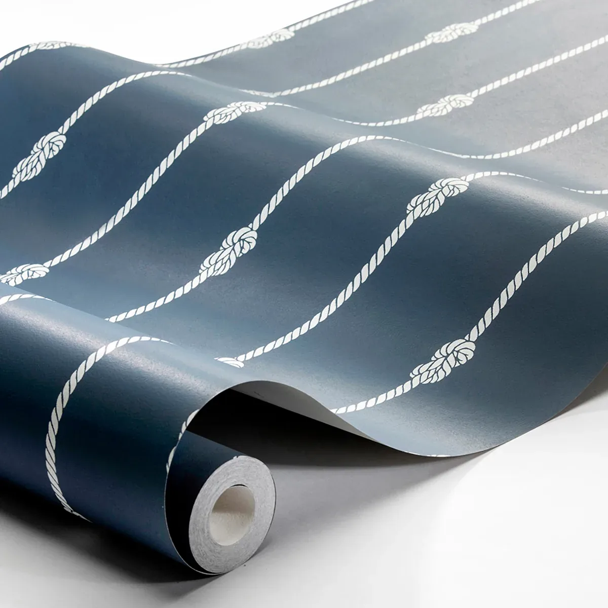 KNOT STRIPE NAVY Schumacher Wallpaper wallpaper - SKU 8858