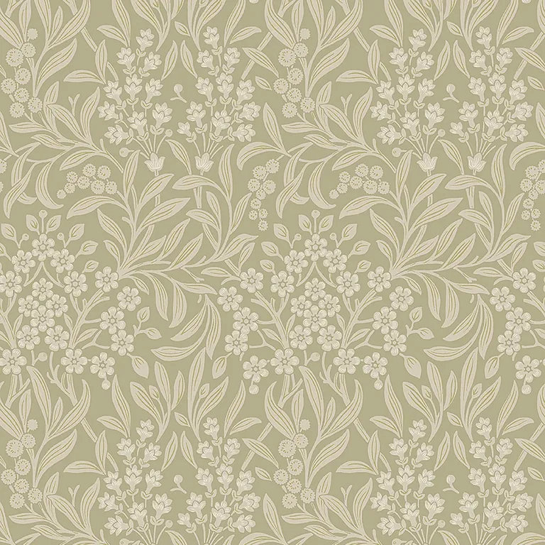 Schumacher KRYDDHYLLAN wallpaper, color SAGE, SKU 4184