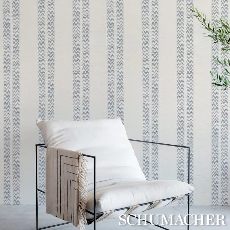 KUDU STRIPE SLATE Schumacher Wallpaper wallpaper - SKU 5012311