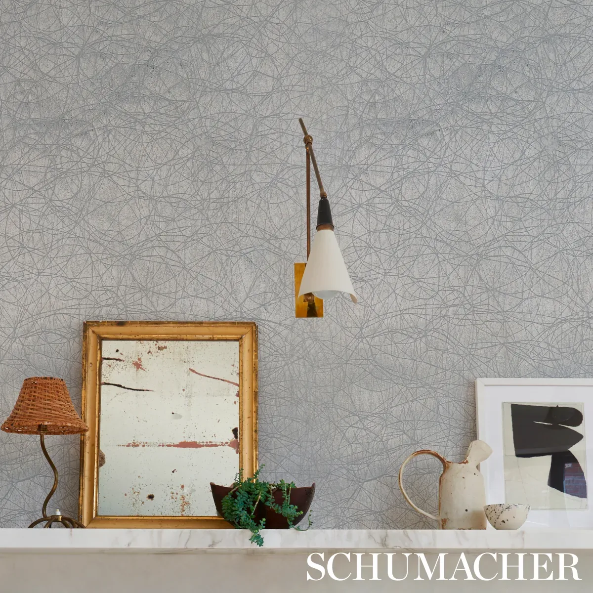 KUMO WHITE Schumacher Wallpaper wallpaper - SKU 5012990