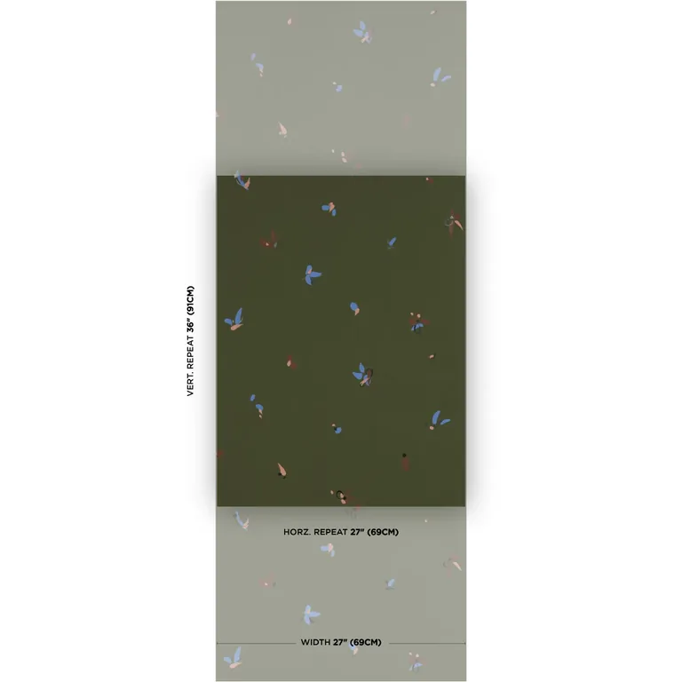 Schumacher LA BELLE wallpaper, color OLIVE, SKU 5017511