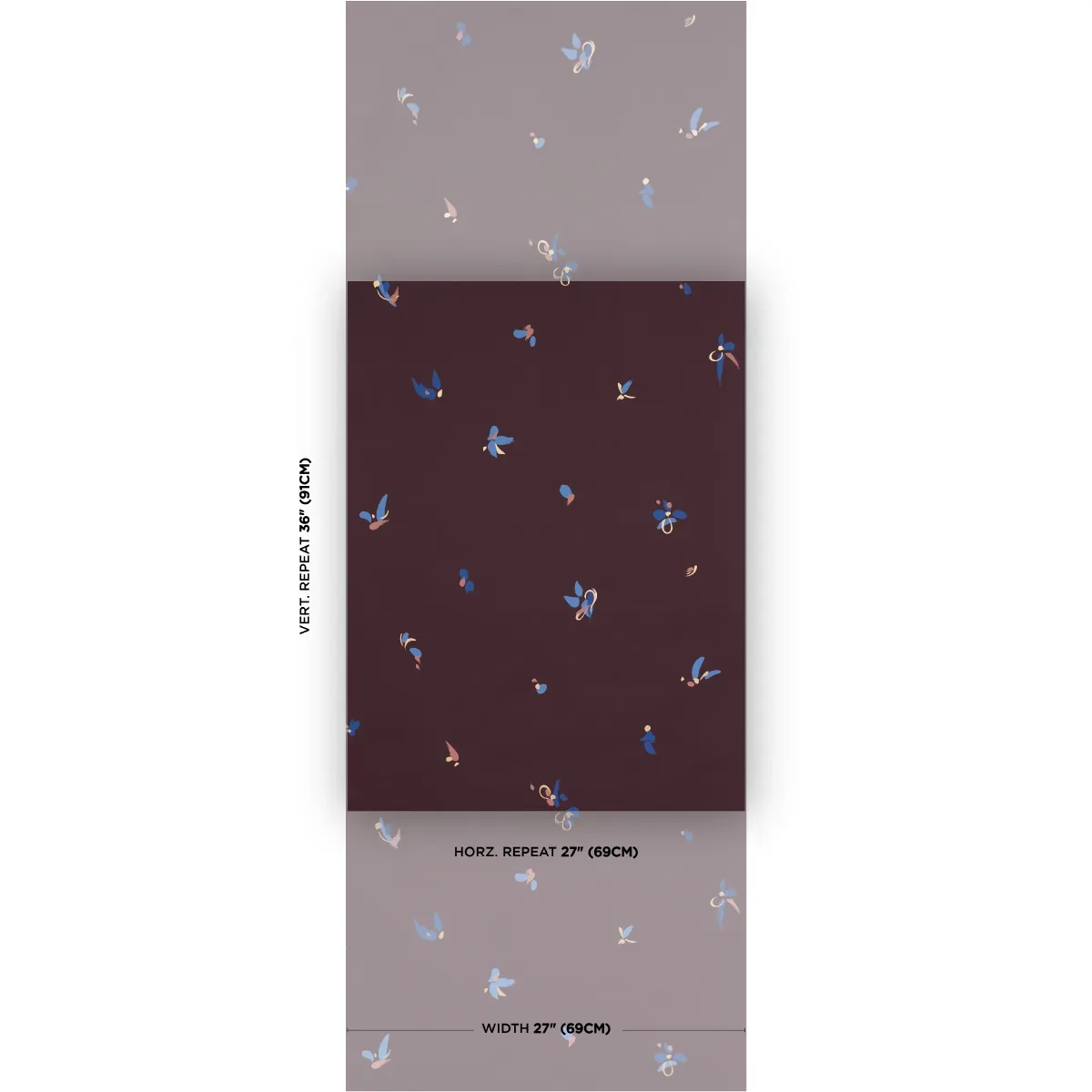 LA BELLE - WARM PURPLE Schumacher Wallpaper | Wallpaper Twin LA BELLE WARM PURPLE Schumacher Wallpaper wallpaper - SKU 5017512