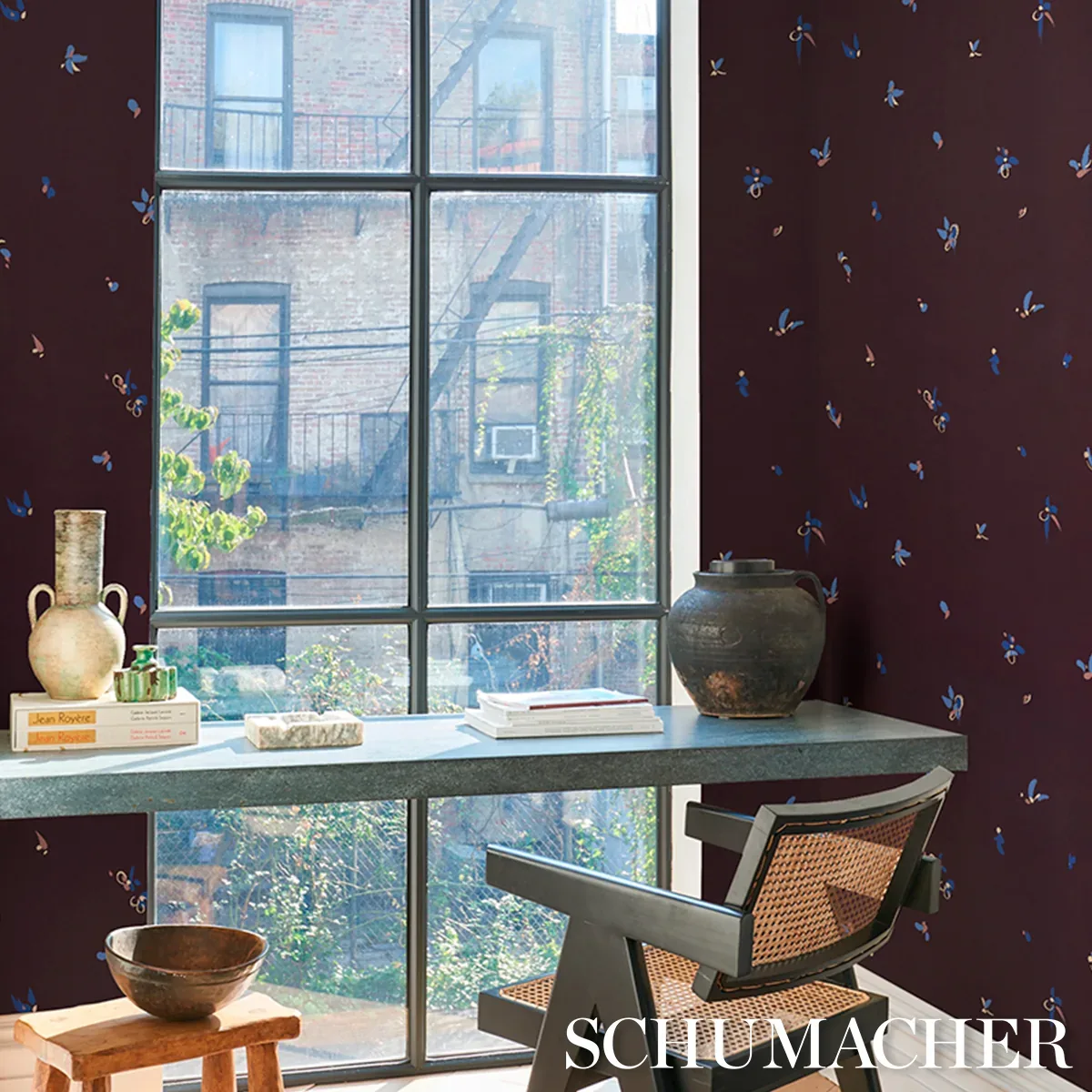 LA BELLE - WARM PURPLE Schumacher Wallpaper | Wallpaper Twin LA BELLE WARM PURPLE Schumacher Wallpaper wallpaper - SKU 5017512