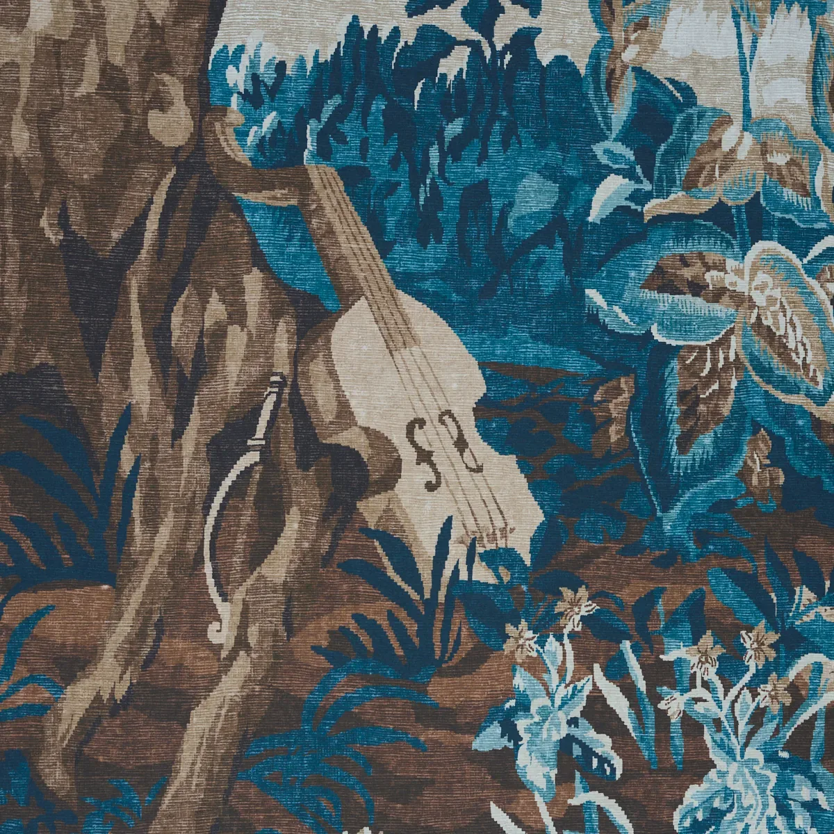 LA FORÊT 3 PANEL SET - ANTIQUE BLUE FOREST Schumacher Wallpa LA FORÊT 3 PANEL SET ANTIQUE BLUE FOREST Schumacher Wallpaper wallpaper - SKU 5016822