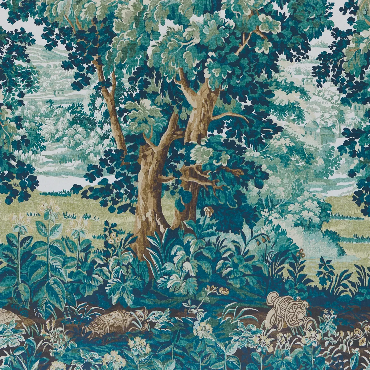 LA FORÊT 3 PANEL SET AUTUMN GREEN FOREST Schumacher Wallpaper wallpaper - SKU 5016820