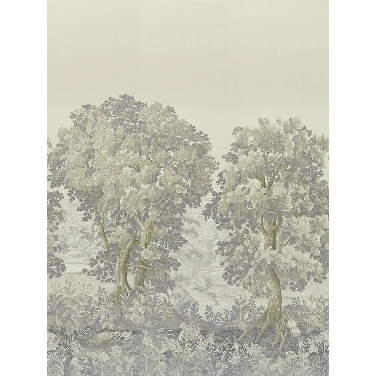 Schumacher LA FORÊT 3 PANEL SET wallpaper, color OYSTER FOREST, SKU 5016823