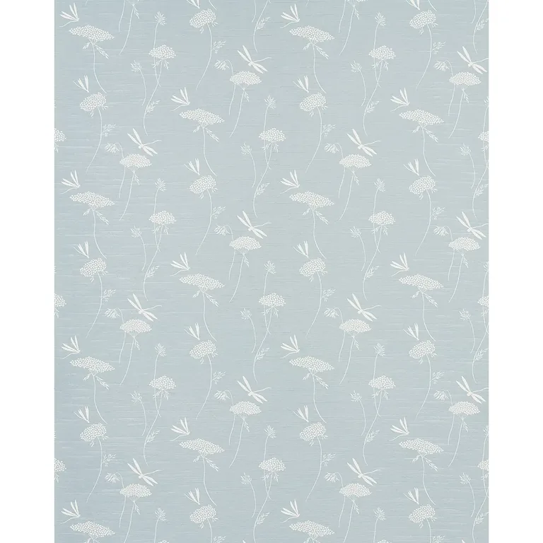 Schumacher LA LIBELLULE SILK wallpaper, color CIEL, SKU 5015191