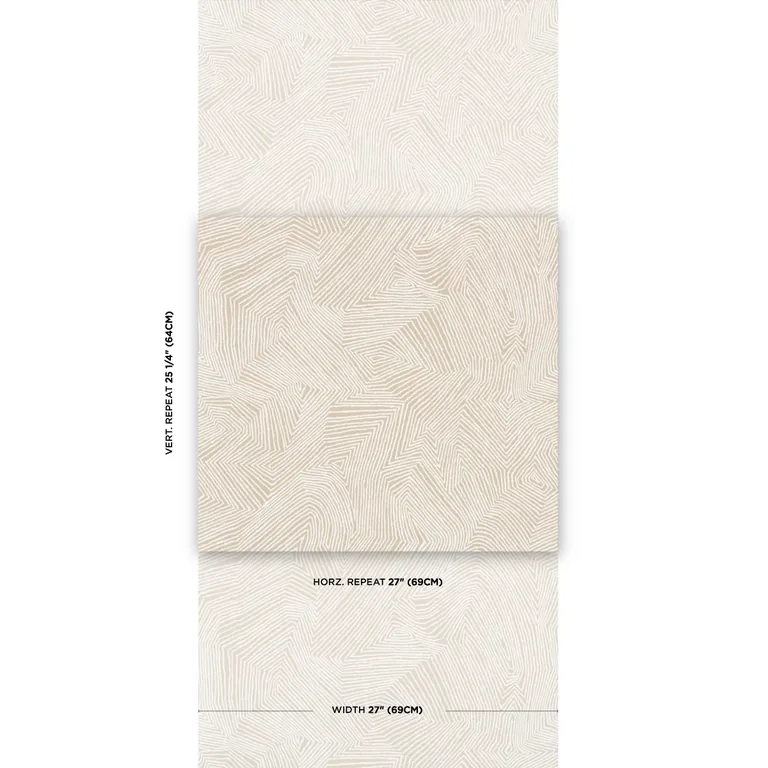 Schumacher LABYRINTH GRAND wallpaper, color DUNE, SKU 5015430