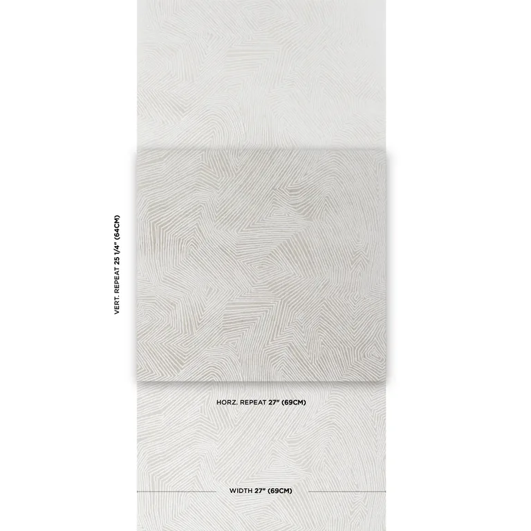 Schumacher LABYRINTH GRAND wallpaper, color SOFT SILVER, SKU 5015432