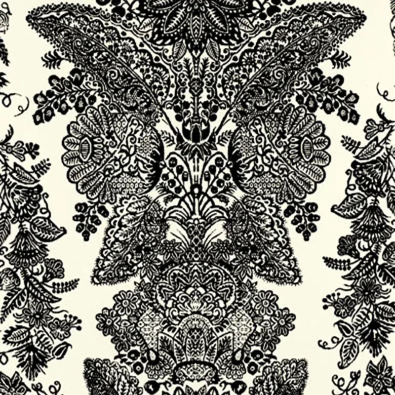 LACE BLACK & IVORY Schumacher Wallpaper wallpaper - SKU 5003320