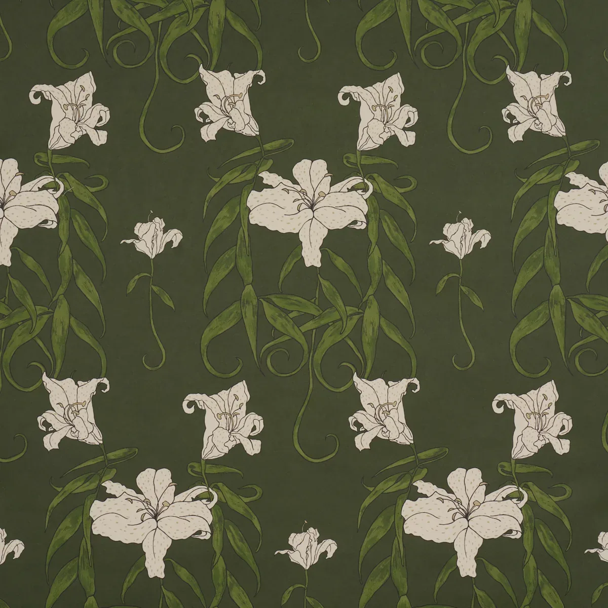 LADY LILITH OLIVE Schumacher Wallpaper wallpaper - SKU 5017380