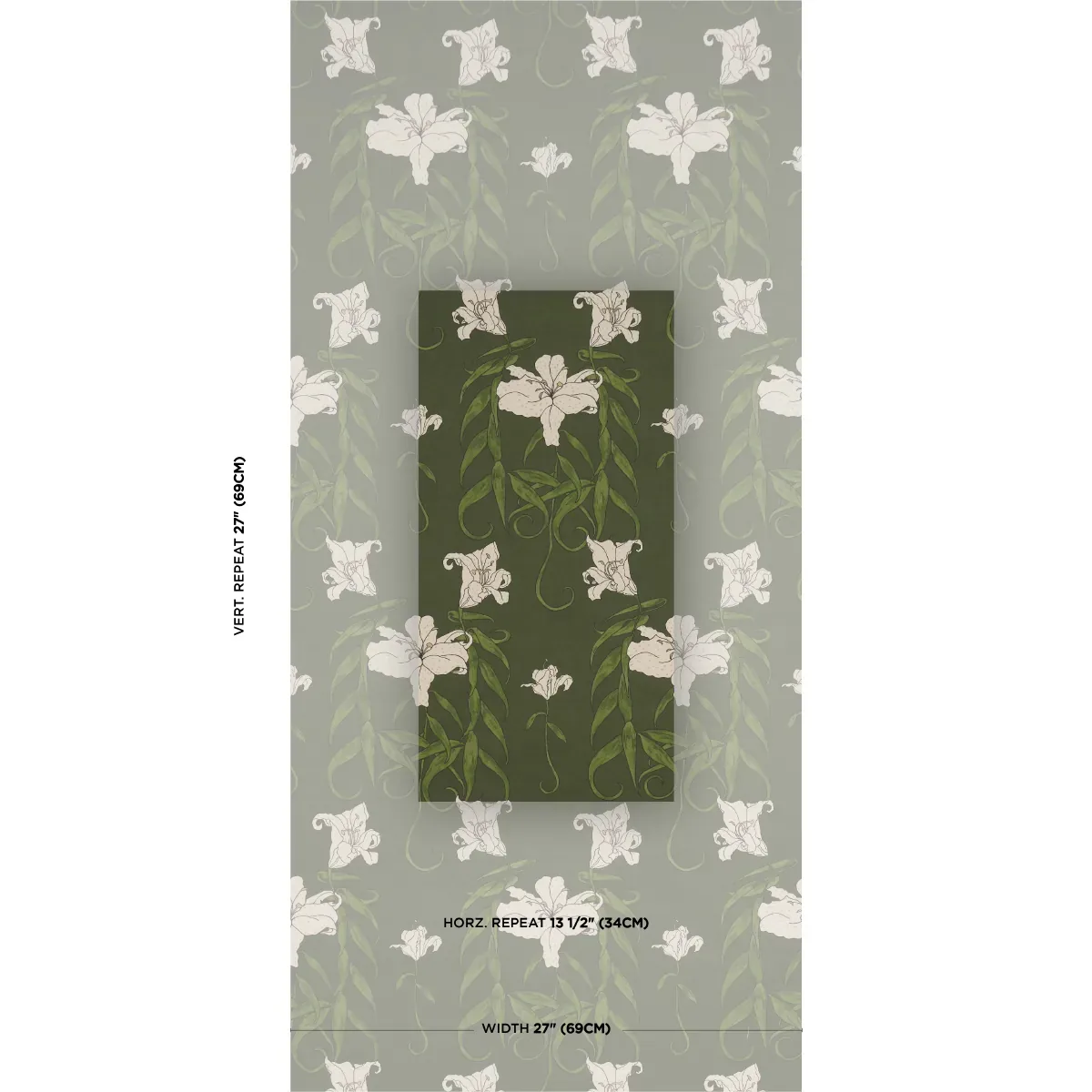LADY LILITH OLIVE Schumacher Wallpaper wallpaper - SKU 5017380