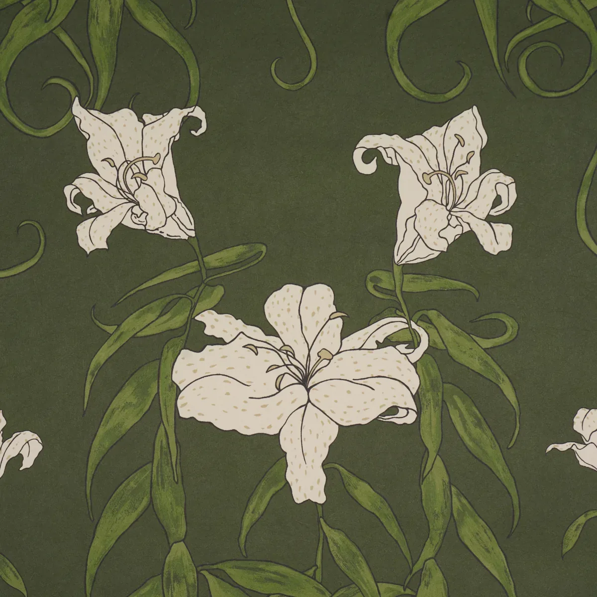 LADY LILITH OLIVE Schumacher Wallpaper wallpaper - SKU 5017380