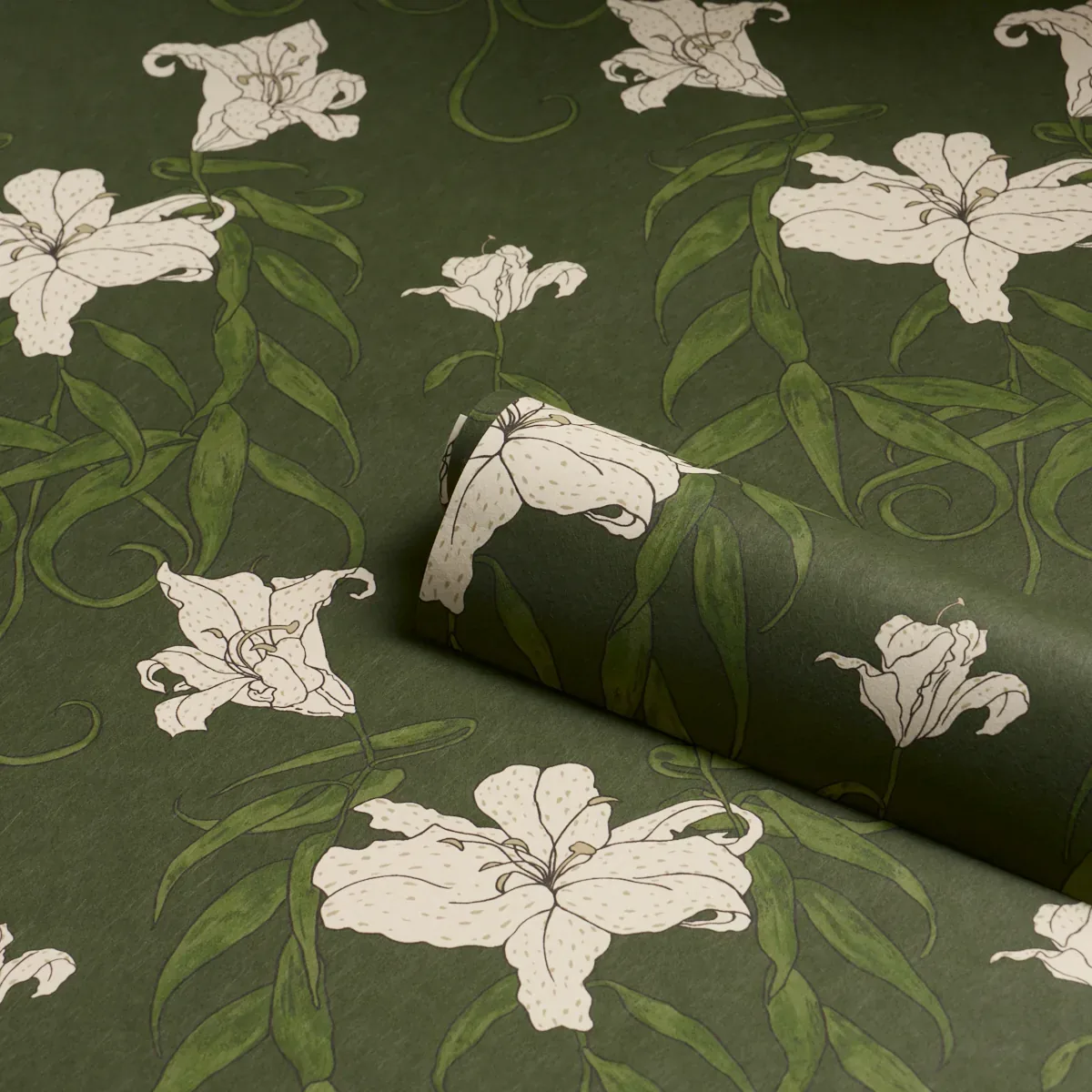 LADY LILITH OLIVE Schumacher Wallpaper wallpaper - SKU 5017380