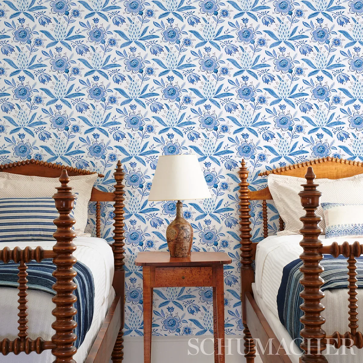 LAFAYETTE BOTANICAL - CORNFLOWER Schumacher Wallpaper | Wall LAFAYETTE BOTANICAL CORNFLOWER Schumacher Wallpaper wallpaper - SKU 5013750