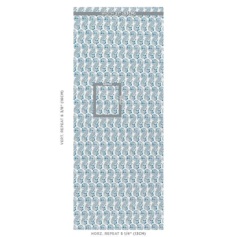 Lani BLUE Schumacher Wallpaper wallpaper - SKU 5011120