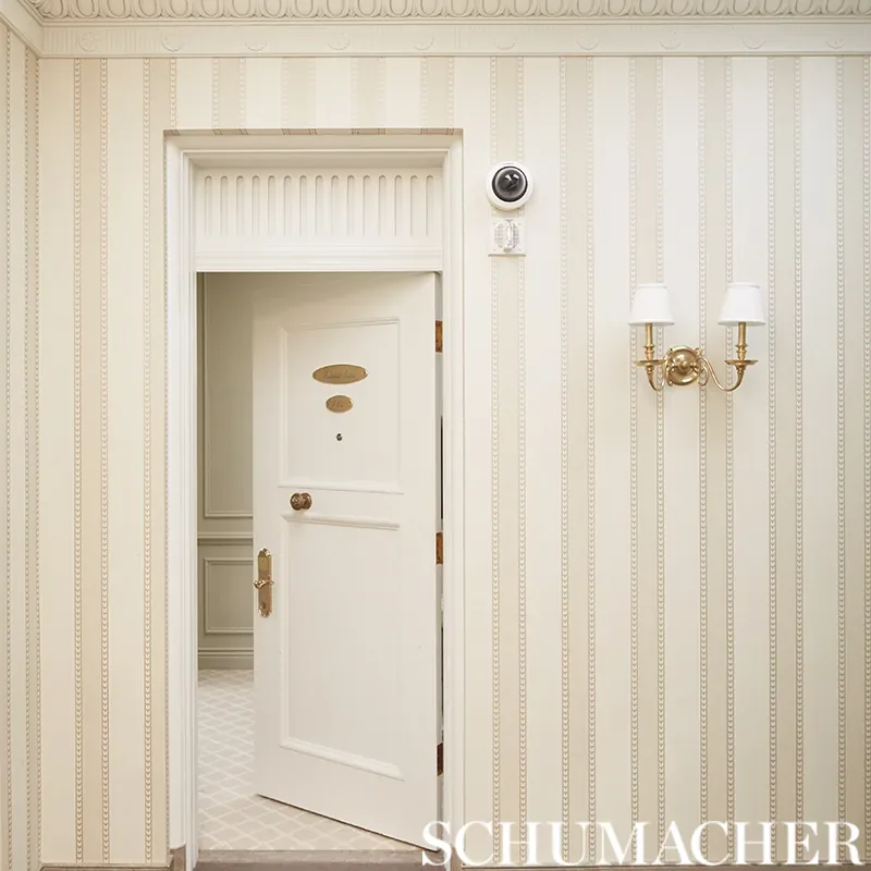 LANSDOWNE STRIE STRIPE CORAL Schumacher Wallpaper wallpaper - SKU 5004622