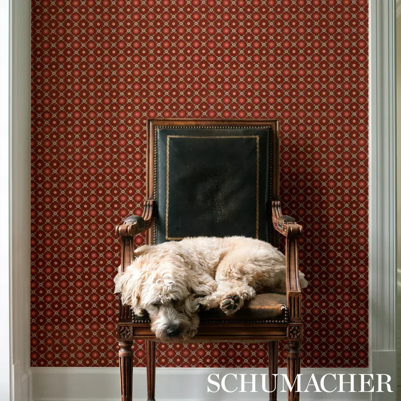 Schumacher LARISSA - BURGUNDY Wallpaper | Buy Online SKU 5012842
