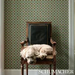 LARISSA - JADE Schumacher Wallpaper | Wallpaper Twins LARISSA JADE Schumacher Wallpaper wallpaper - SKU 5012841
