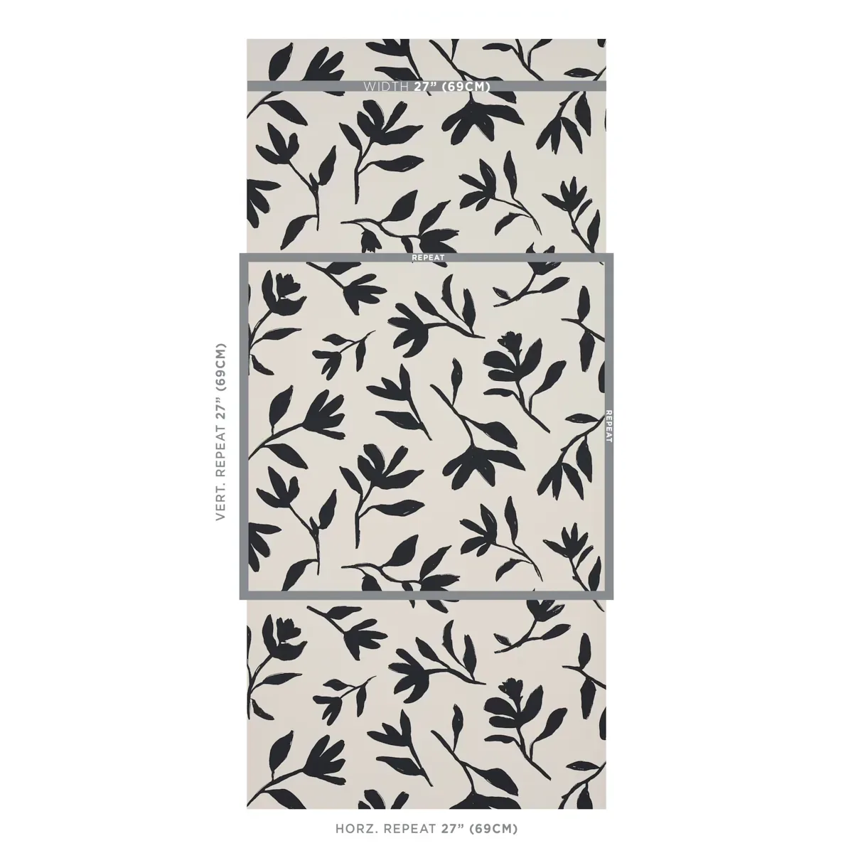 LAUREL BLACK Schumacher Wallpaper wallpaper - SKU 5013071