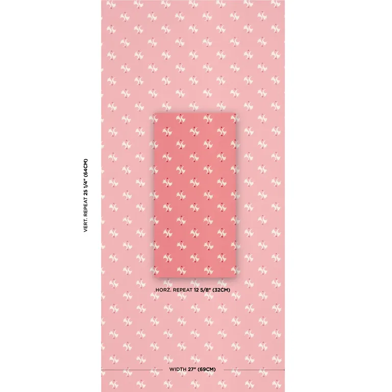 Schumacher LAVIGNE wallpaper, color ROUGE, SKU 5015730