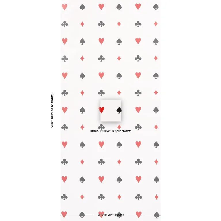 Schumacher LE JOUEUR wallpaper, color ROUGE ET NOIR, SKU 5014800