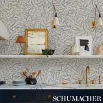 LEAF BLOOM - CHARCOAL Schumacher Wallpaper | Wallpaper Twins LEAF BLOOM CHARCOAL Schumacher Wallpaper wallpaper - SKU 5016390