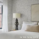 LEAF BLOOM - CHARCOAL Schumacher Wallpaper | Wallpaper Twins LEAF BLOOM CHARCOAL Schumacher Wallpaper wallpaper - SKU 5016390