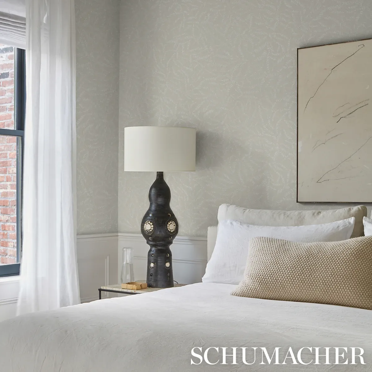 LEAF BLOOM NEUTRAL Schumacher Wallpaper wallpaper - SKU 5016392