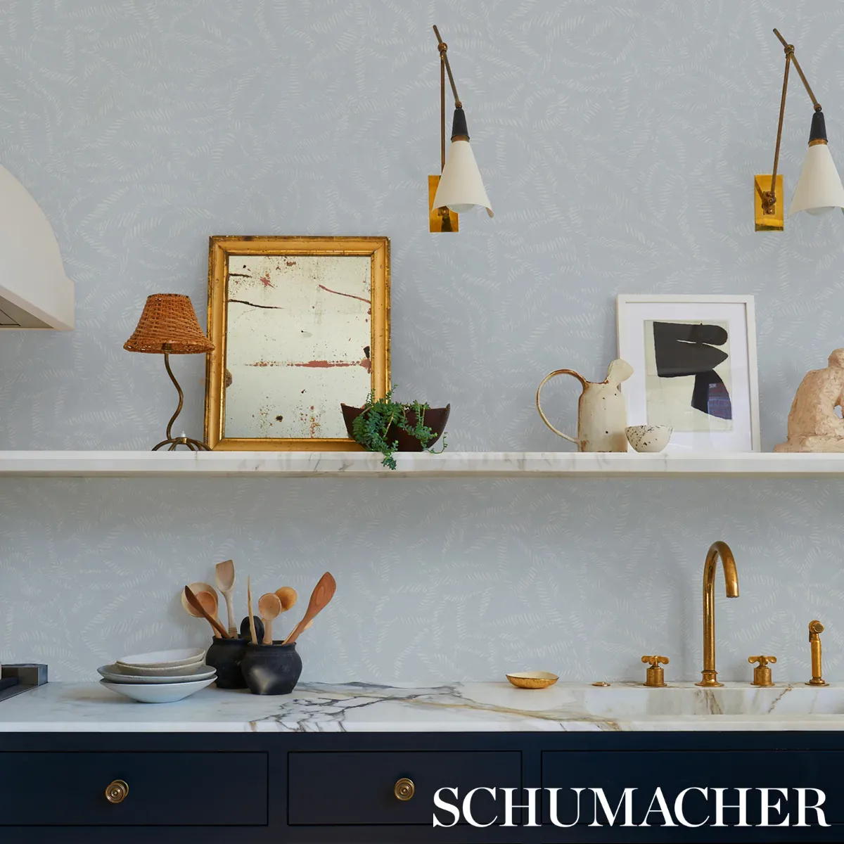 LEAF BLOOM SKY Schumacher Wallpaper wallpaper - SKU 5016391