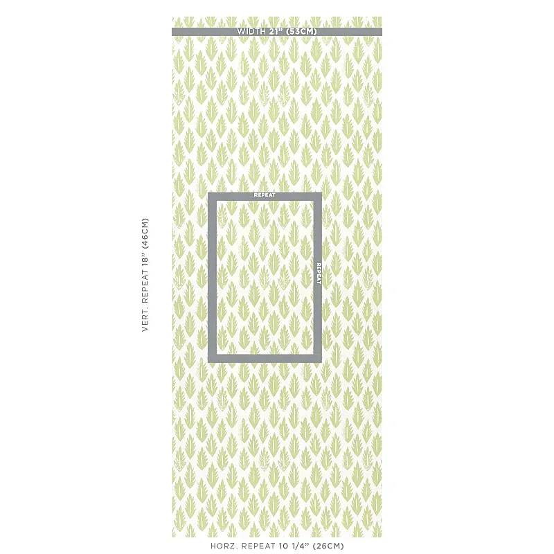 Leaf GRASS GREEN Schumacher Wallpaper wallpaper - SKU 5011150