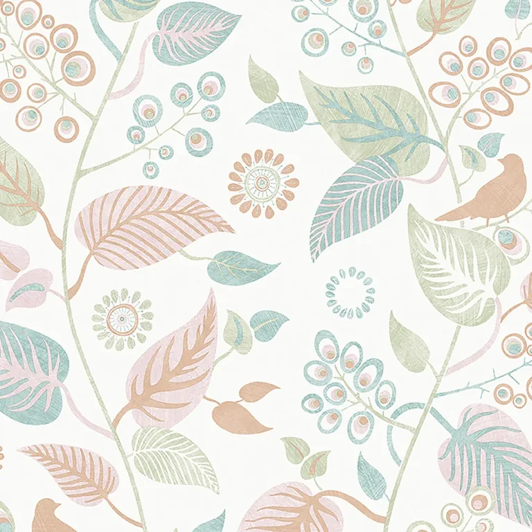 Schumacher LEAF RHAPSODY wallpaper, color MULTI, SKU 9330