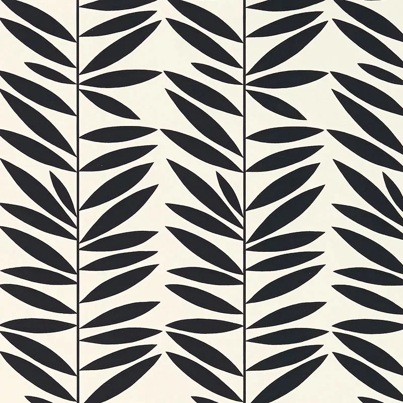LEAF STRIPE EBONY Schumacher Wallpaper wallpaper - SKU 5007513