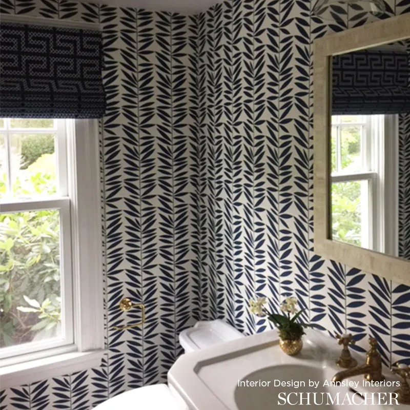 LEAF STRIPE LEAF Schumacher Wallpaper wallpaper - SKU 5007511