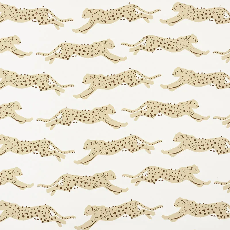 LEAPING LEOPARDS SAND Schumacher Wallpaper wallpaper - SKU 5009591