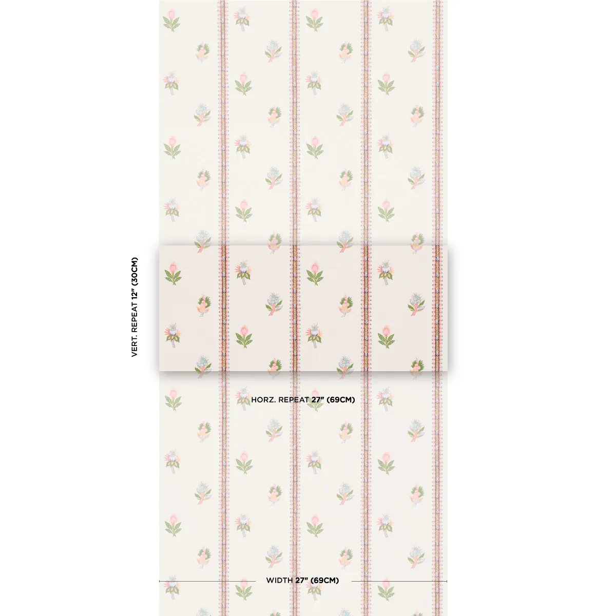 LES FLEURS EXOTIQUES - ANTIQUE ROSE Schumacher Wallpaper | W LES FLEURS EXOTIQUES ANTIQUE ROSE Schumacher Wallpaper wallpaper - SKU 5015660
