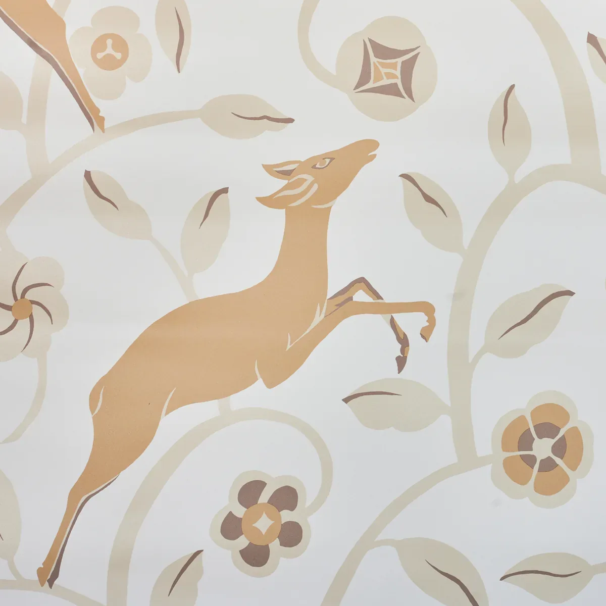 LES GAZELLES AU BOIS VINYL NATURAL Schumacher Wallpaper wallpaper - SKU 5010141