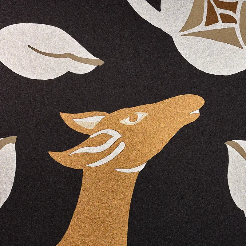 LES GAZELLES AU BOIS VINYL NOIR Schumacher Wallpaper wallpaper - SKU 5010140