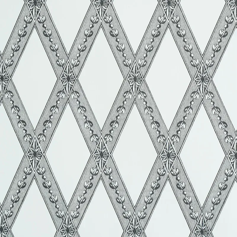 LES LOSANGES TOILE CARBON Schumacher Wallpaper wallpaper - SKU 5011361