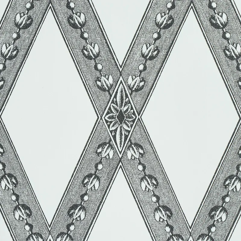 LES LOSANGES TOILE CARBON Schumacher Wallpaper wallpaper - SKU 5011361