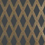 LES LOSANGES TOILE GOLD ON BLACK Schumacher Wallpaper wallpaper - SKU 5011362