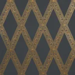 LES LOSANGES TOILE GOLD ON BLACK Schumacher Wallpaper wallpaper - SKU 5011362