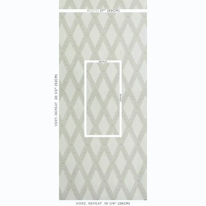 LES LOSANGES TOILE - STONE Schumacher Wallpaper | Wallpaper LES LOSANGES TOILE STONE Schumacher Wallpaper wallpaper - SKU 5011360