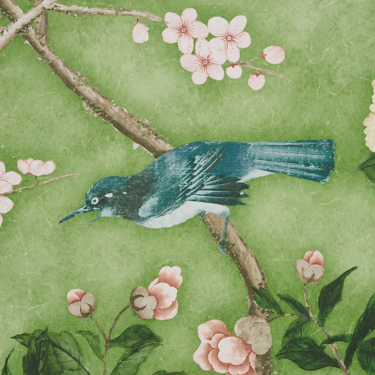 LES OISEAUX PANEL SET APPLE GREEN Schumacher Wallpaper wallpaper - SKU 5015153